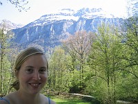  Lynn with mountains in the background - Interlaken