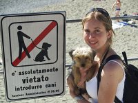  Poor little Lilly isn''t allowed on the beach