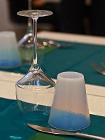 Table setting in Venetian restaurant