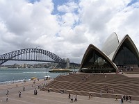  View of the Sydney Harbour Bridge and Opera House.
