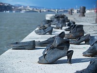  This is a reminder of the many thousands of Jews who were brought to the banks of the Danube, had their hands tied and were pushed into the river. This happened in the very late stages of the war, even as the Allies were closing in.