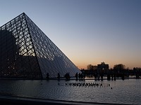  Inside the grounds of the Louvre at sunset