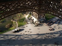  Looking down from the first level of the Eiffel Tower