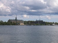  A view across the water the Norsk Museum (left) and the Wasa Museum (right)