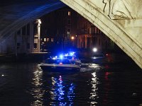  Police boats cruise under the Rialto Bridge