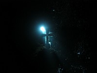  The memorial on a night dive. Halcyon Helios 18W 13.5 in action...