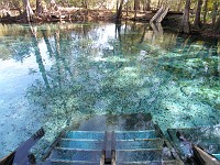  Looking down the stairs into the clear water - Ginnie Springs