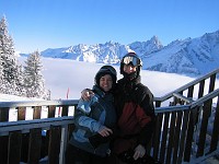  The final day at Brevent - Cloud at 1970m - Graziella and Charles. Photo altitude 1980m