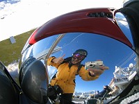  Another view from Charles' polished helmet...