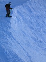  Charles about to launch himself down a near-vertical mogul piste... Photo altitude 2350m