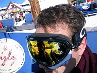  Mark resting at the Jatzhtte (2500m) - Lynn visible in reflection