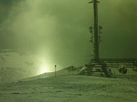  Shots of falling snow reflecting in the sunlight - shot taken through a ski mask