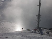  Shots of falling snow reflecting in the sunlight - shot taken through a ski mask