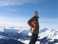  James with paragliders in the background.