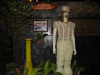  Cabbages and Condoms restaurant. A figure adorned with condoms