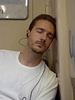  Catching a nap on the underground