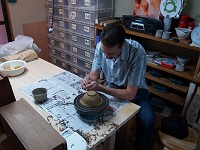  Working on some Japenese pottery