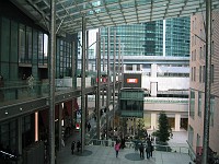  Despite being a large city , Tokyo makes very intelligent use of space, also vertical space. Multi-level pedestrian walkways criss-cross over streets and retail, residential and commerical spaces are well integrated.