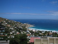  View down from the main road to Llandudno, Cape Town.