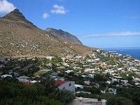  View down from the main road to Llandudno, Cape Town.