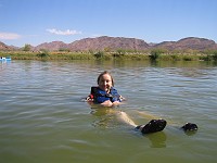  We spent a lot of time floating down the river next to our boats...