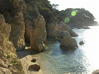  The beach near the dive base.