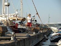  Lilly walking around the jetty.