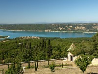  View of the lake from the castle at Aiguines.