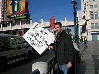  Bush dropped into town for a fundraising drive for the 2004 campain. We couldn't resist the chance to join the protesters...