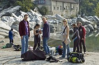  Just arrived at Ponte Brolla, Maggia valley. Suiting up.