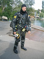  Me standing with the double tank configuration. It was very hot and the equipment was VERY heavy!